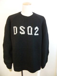 DSQ2 PULLOVER  ロゴ クルーネックセーター  (ブラック) S71HA1137