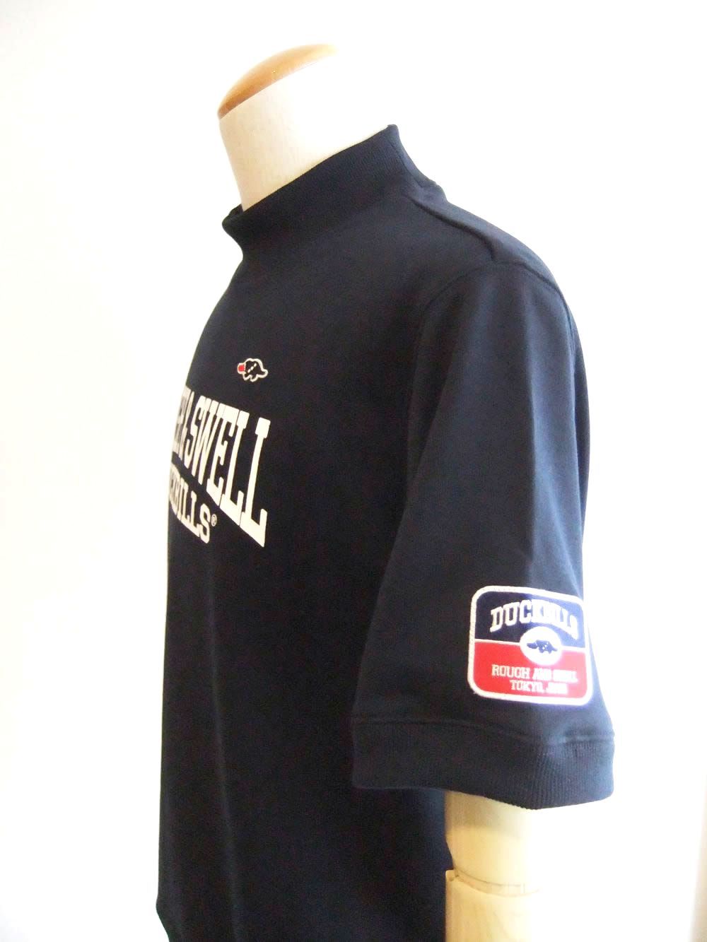 CUDA SWEAT MOCK  ロゴ入り 半袖 モックネック スウェット  (ネイビー) RSM-26039