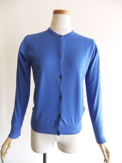 《LADIES》 ELINOR  30G コットン クルーネック カーディガン 【MODERN FIT】