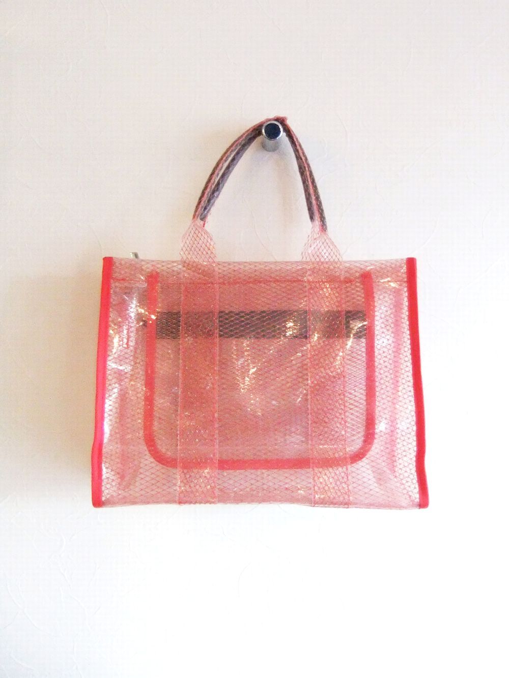 【MICALLE MICALLE Accessory】 クリア トートバッグ (レッド) MMC152GDB