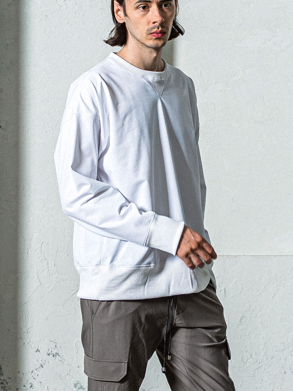 EX SWEAT DROP TRAINER  (ホワイト) ルーズトレーナー  RC35-C-002