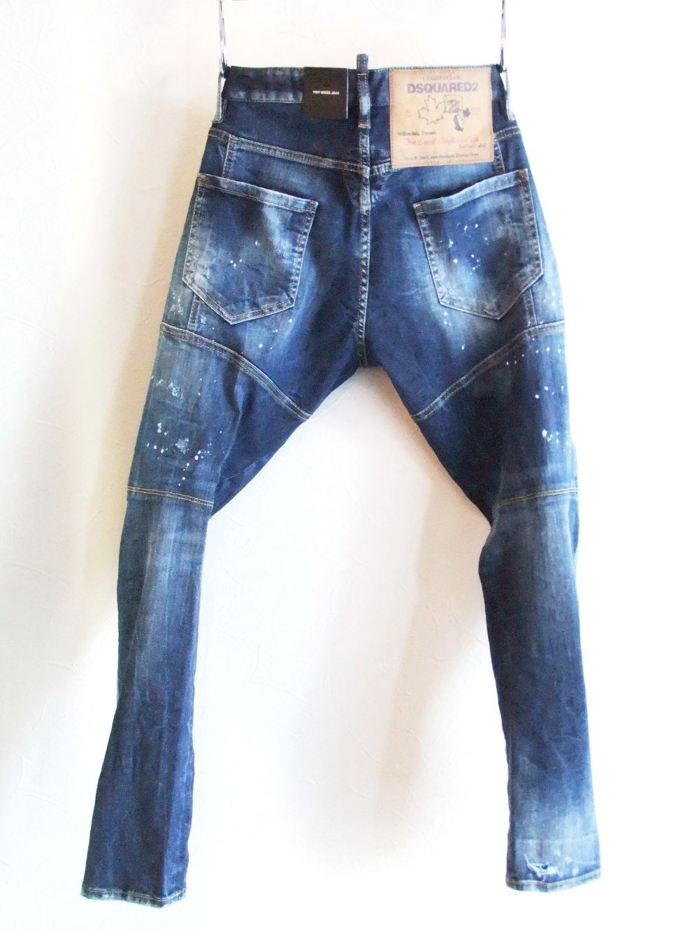 Dsquared2 - DARK RIPPED BLUE WASH TIDY BIKER JEANS