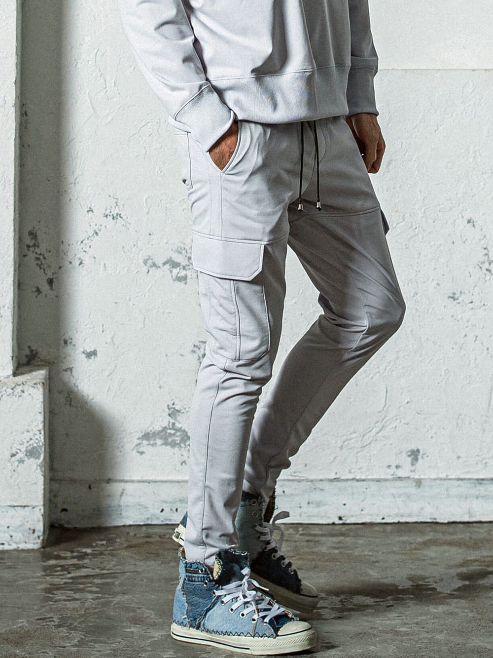 DARRELL SWEATCARGO PANTS  ダレル スウェット カーゴパンツ (グレー) RC35-ST-010
