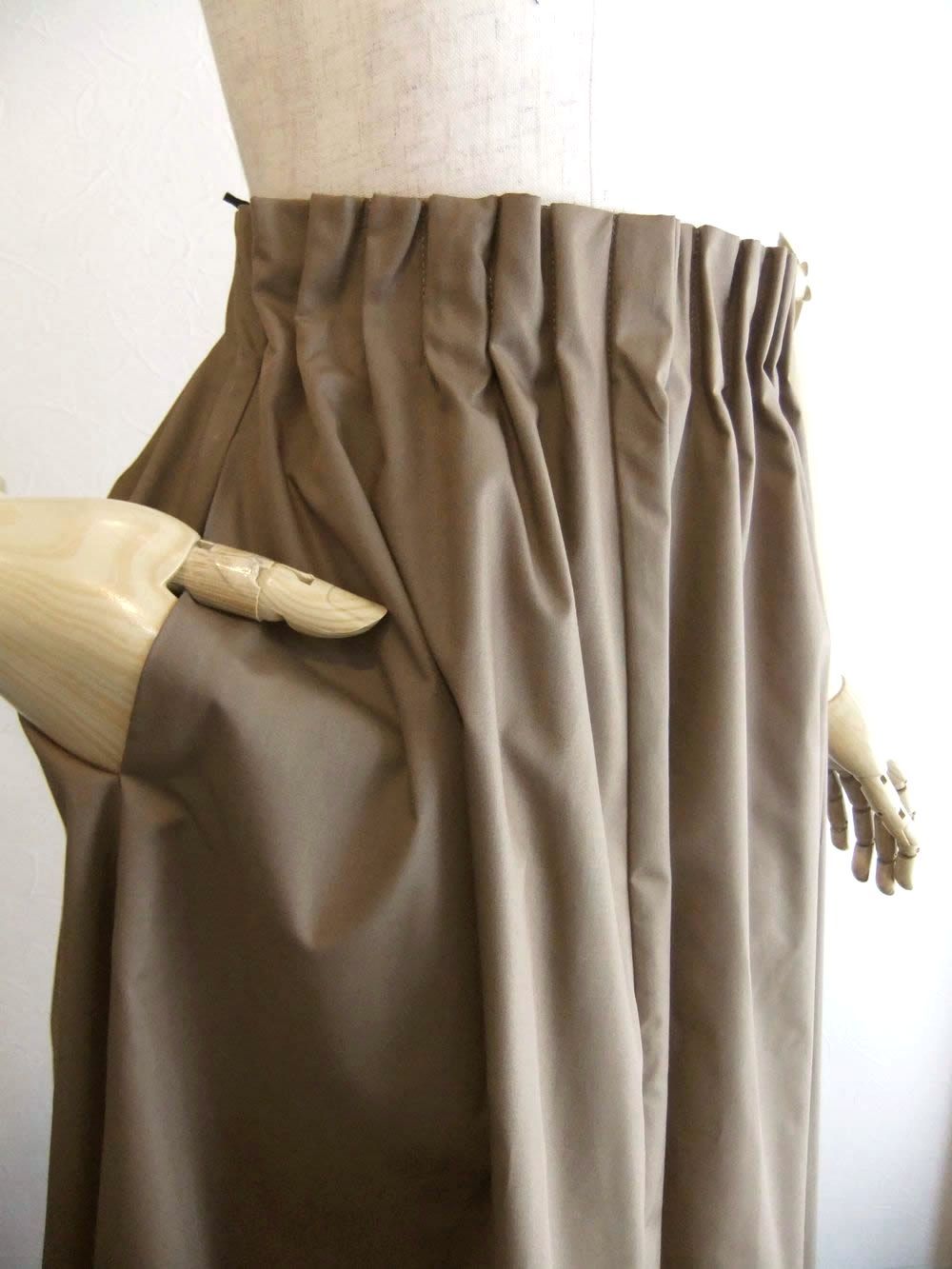 タックフレアー コットンMIX  マキシ丈 スカート  （モカ） MRM130SBA