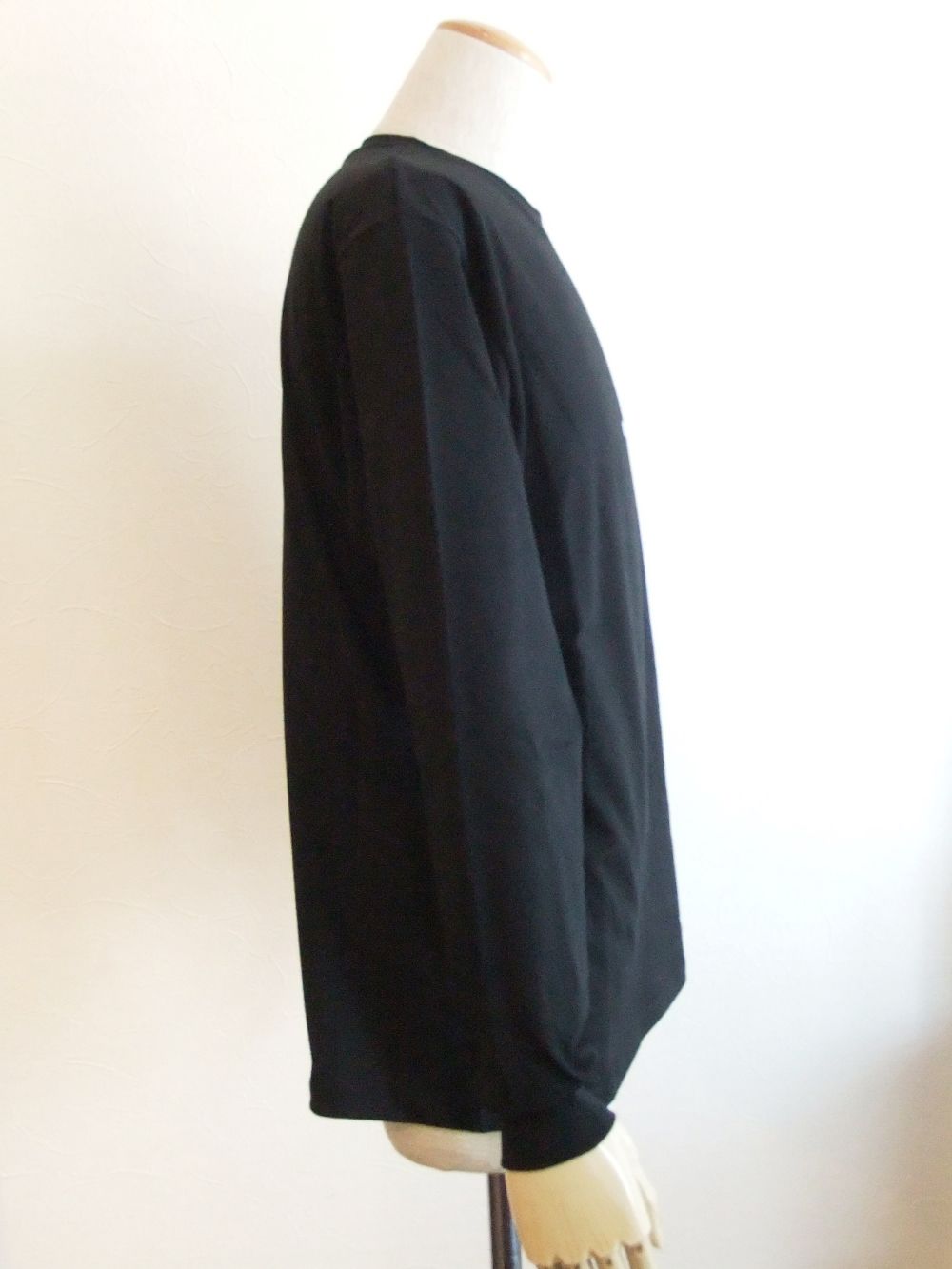 ミニロゴ コットン 長袖 Tシャツ  (ブラック) MM160