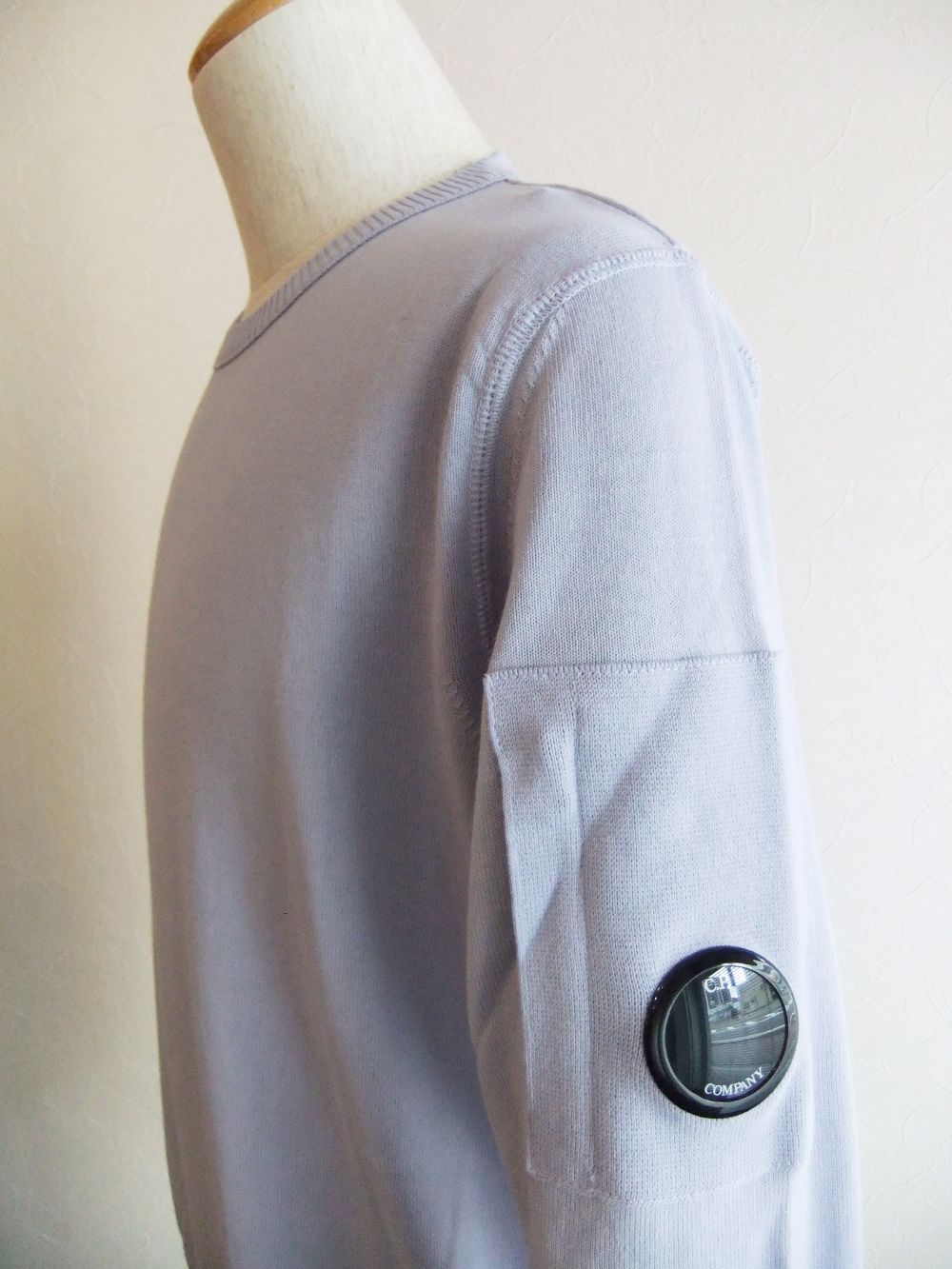 COTTON CREPE CREW NECK KNIT  (ラベンダー） コットン クルーネック セーター