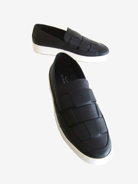 LAYTON SPIDY MOK   (ブラック)  レザー メッシュ スリッポン