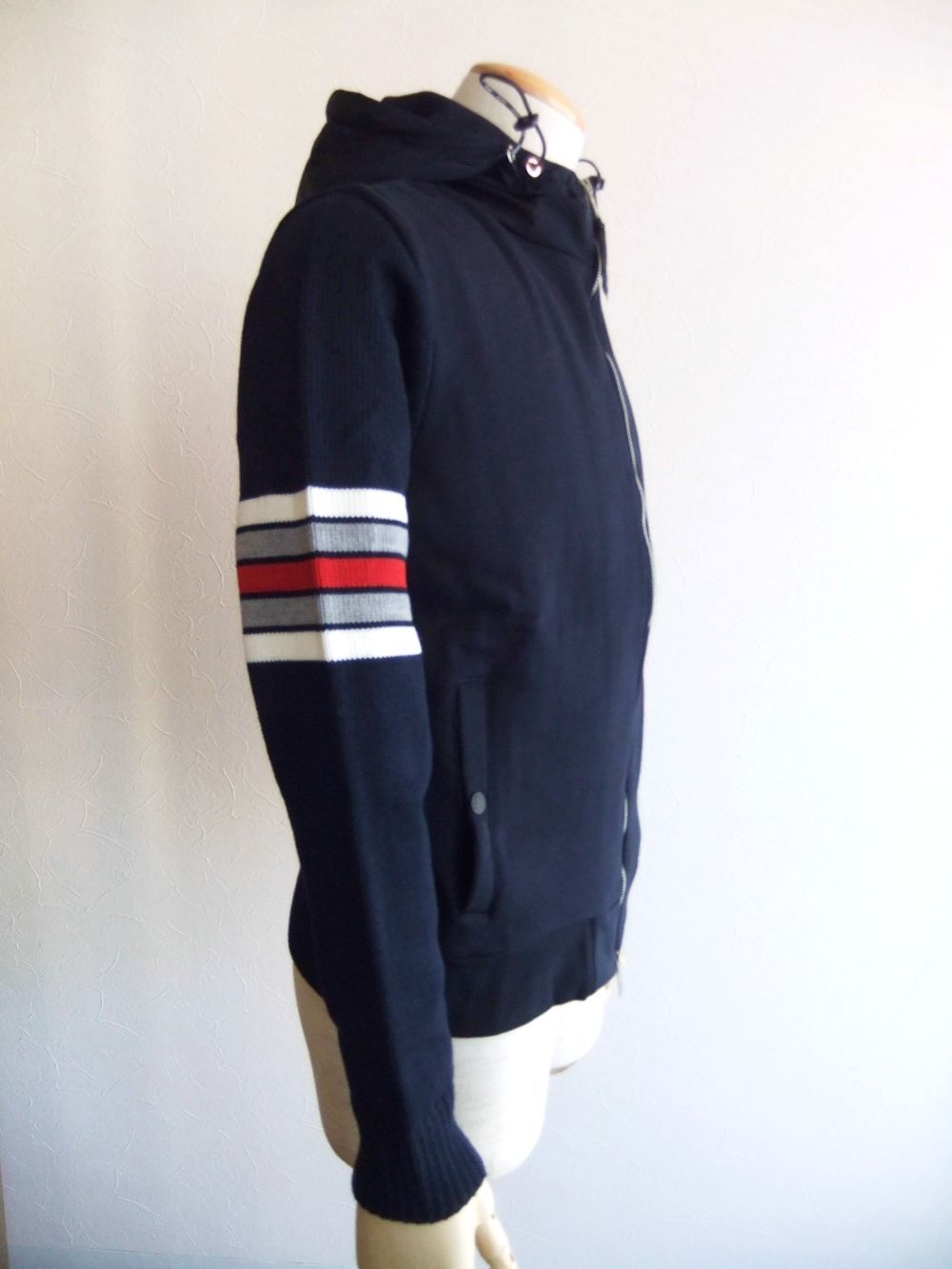 NIILO  ニット切替 ロゴ ZIP パーカー