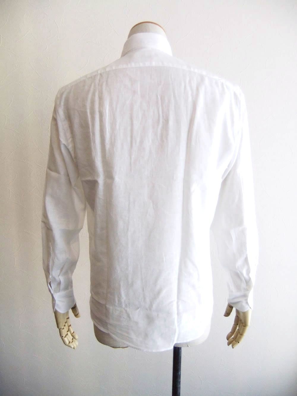 リネン/コットン シャツ (ホワイト)    VINCI FIT