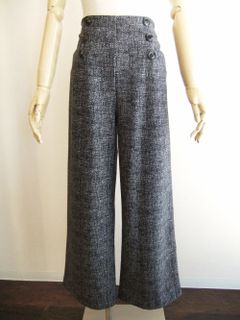 ハイテンション ツイード転写柄 ストレッチ ワイドパンツ   SP-34760