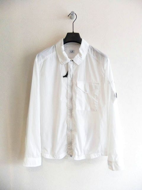CHROME-R ZIP LENZ OVERSHIRT  (ホワイト)  ジップアップ オーバーシャツ