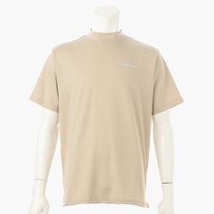 MENS BACK LOGO LINE HIGH NECK RELAXED FIT （ベージュ）  ロゴ モックネック