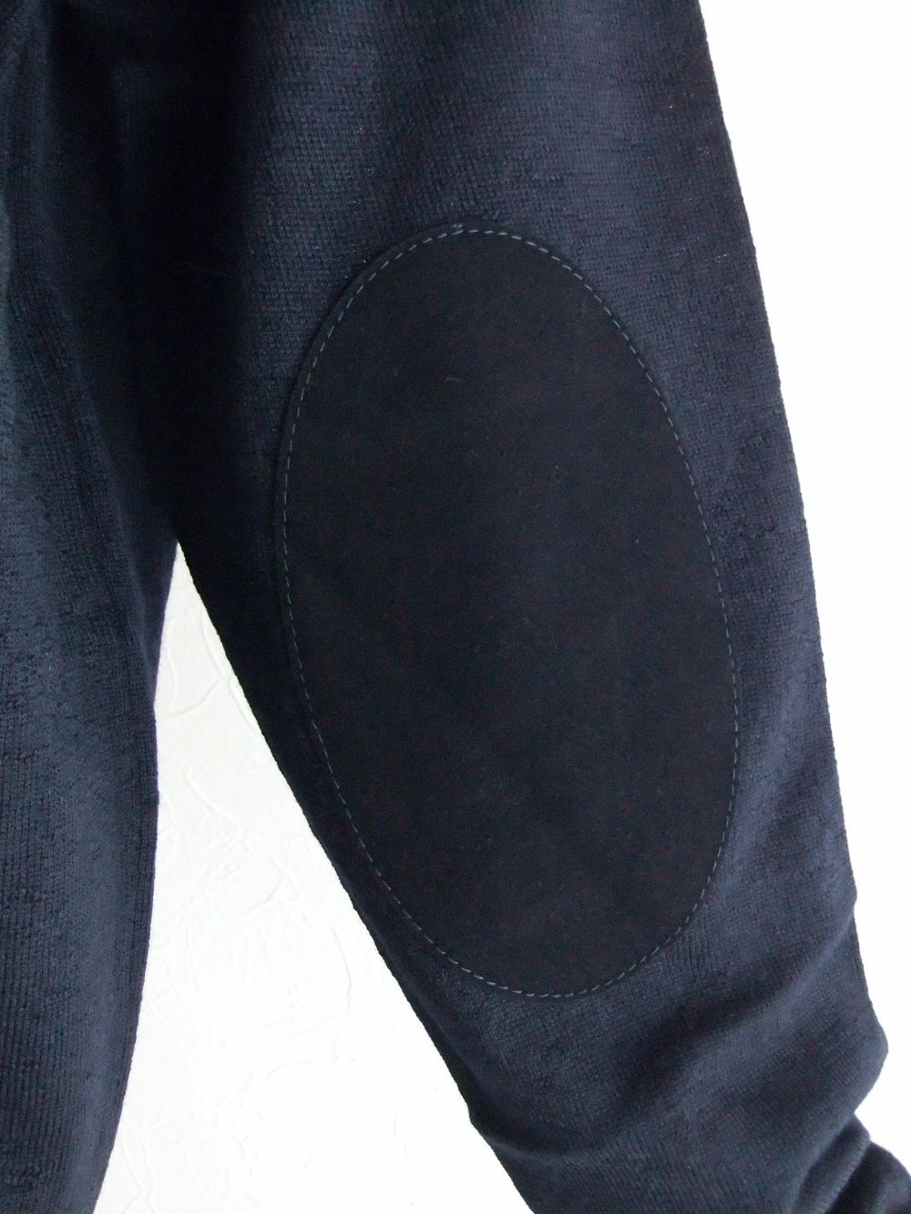 MAISON MARGIELA  レザー エルボーパッチ クルーネック セーター