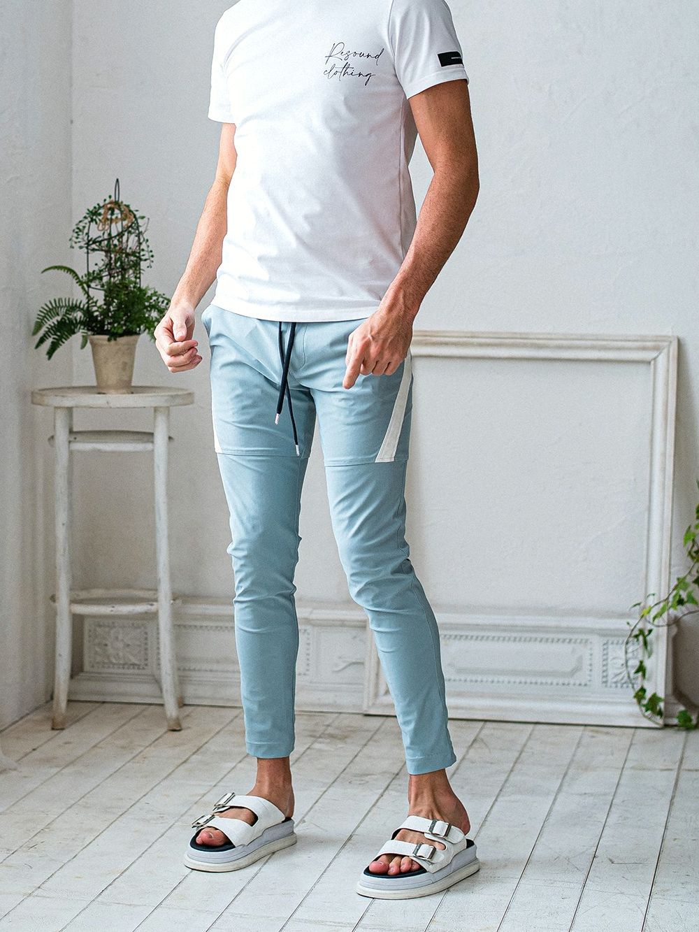 TYLER PANTS  スラックス イージーパンツ (ブルー)