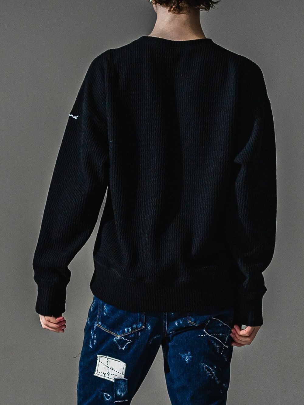 KNT LOOSE TRAINER  (ブラック)   オーバー ニット トレーナー
