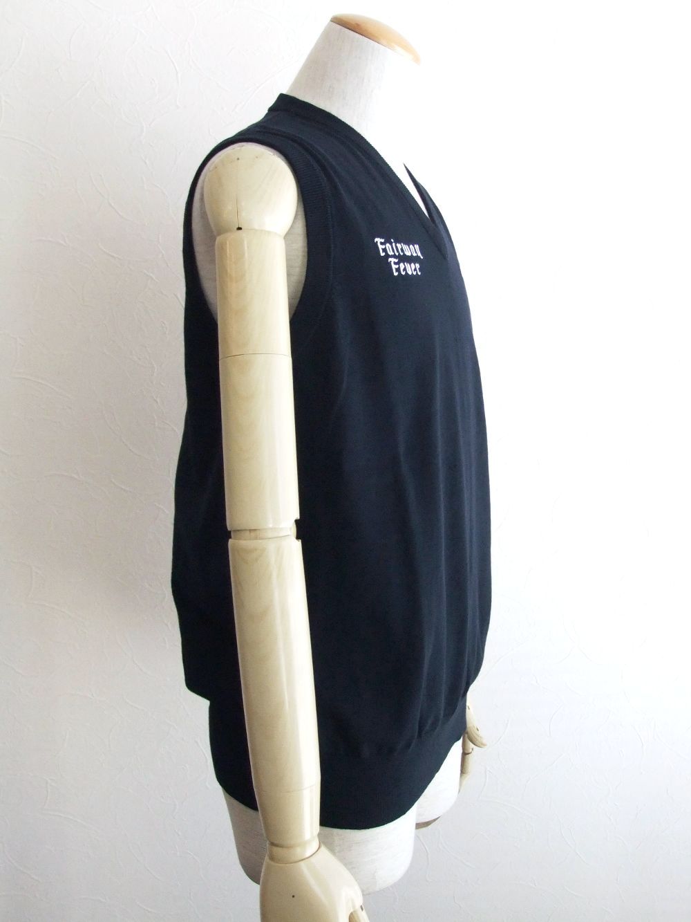 FAIRWAY FEVER VEST   (ネイビー) ロゴ入りコットンベスト  RSM-22088