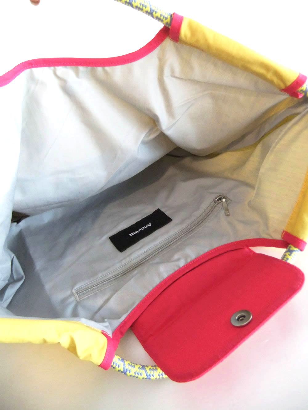 【MICALLE MICALLE Account】 HOMMAGE  LW FLAP TOTE BAG (イエロー) オマージュ トートバッグ  MAI100GDE