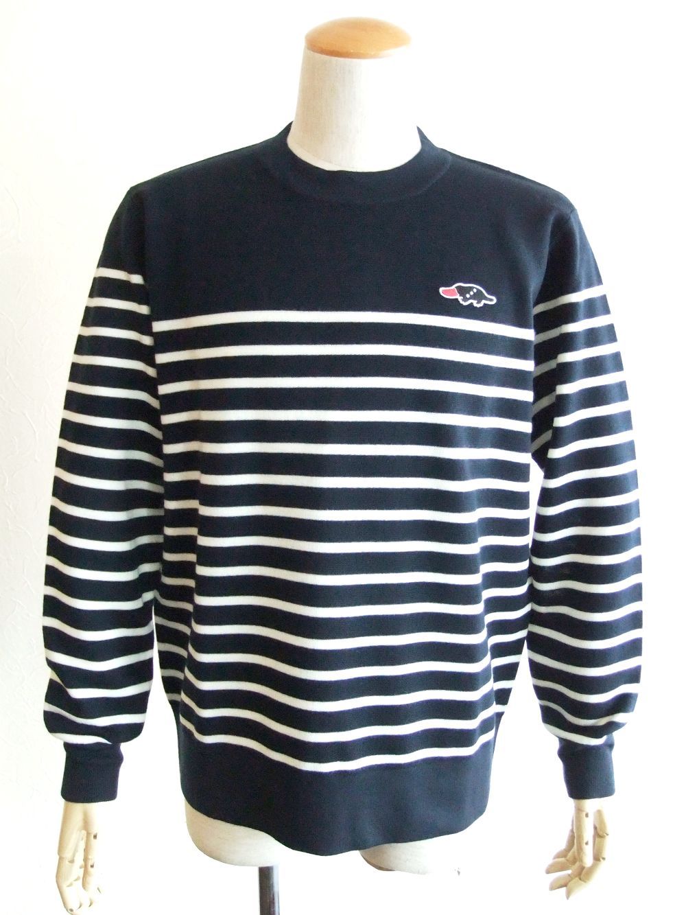 PABLO SWEATER   パネルボーダー柄ニット (ネイビー)  RSM-22281