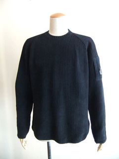 CHENILLE COTTON CREW NECK KNIT    (ネイビー)  クルーネック セーター