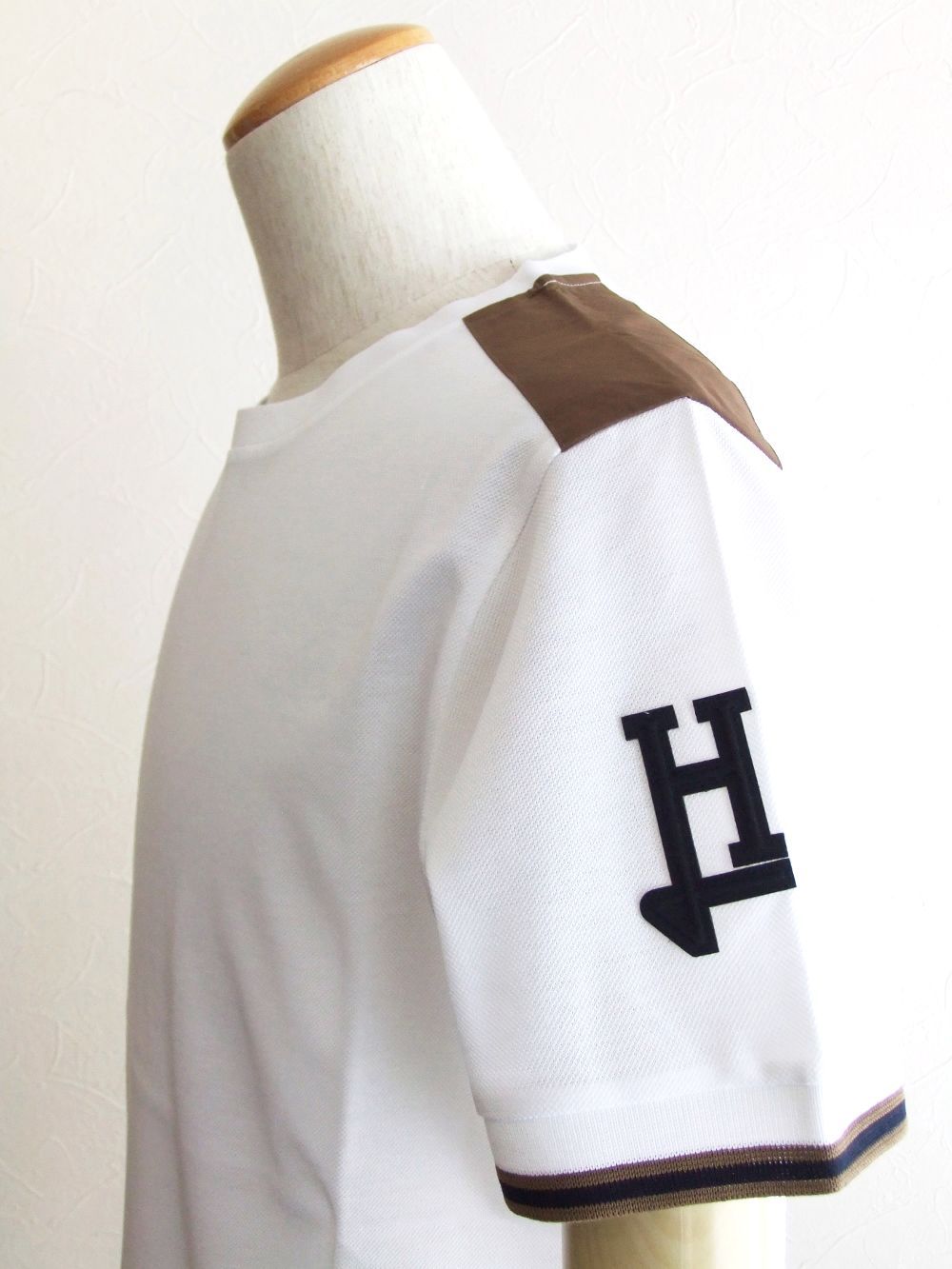 HERNO コットン ピケ クルーネック ロゴTシャツ (ホワイト)  JG000129U-54002