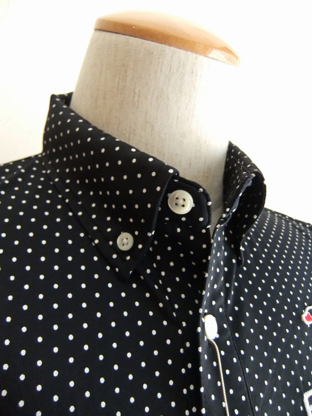 DOTS POLO (ブラック)   ドット柄 半袖B.D.ポロ  RSM-22010
