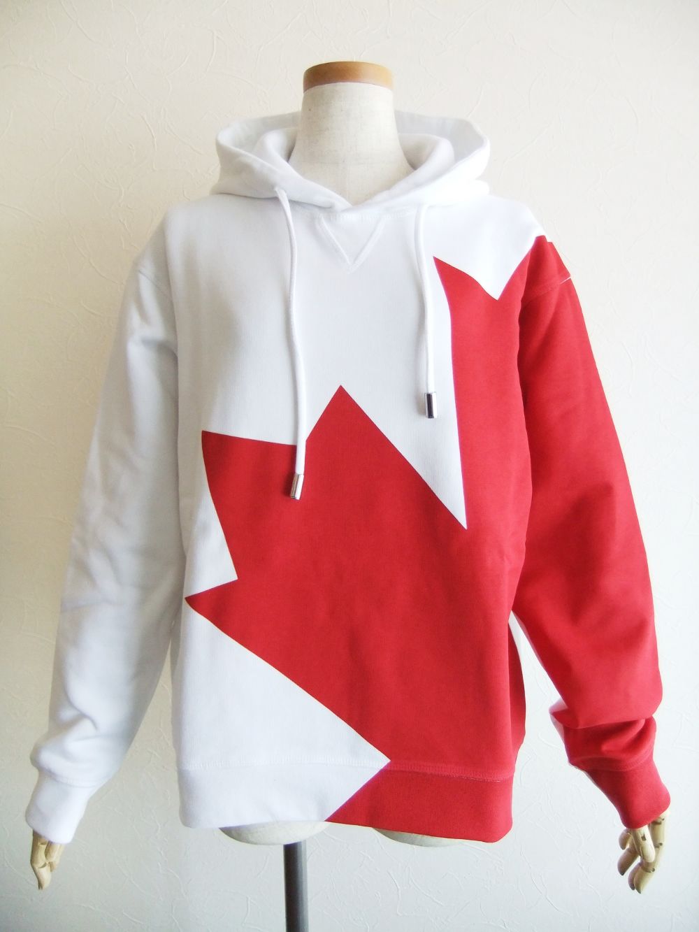 LADIES  MEGALEAF COOL SWEATER   リーフプリント スウェットパーカー  (ホワイト)  S75GU0374