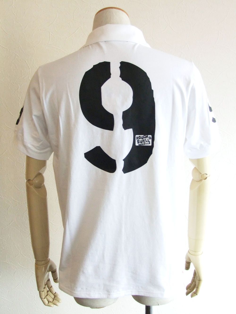 NO.9 V- SKIPPER (ホワイト) 半袖スキッパーポロ  RSM-22033