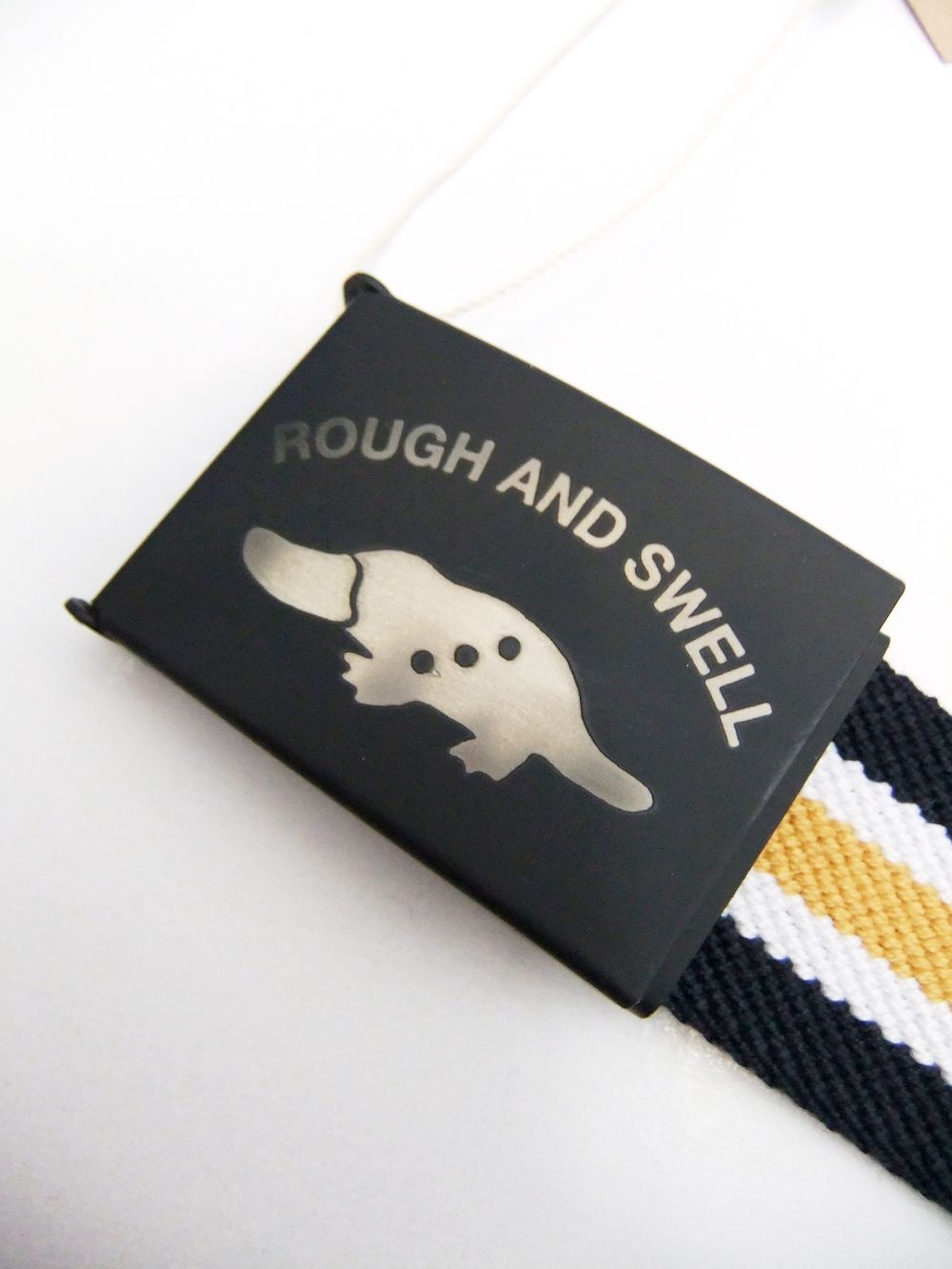 TRICOLOR BELT    R&S ロゴベルト  (ネイビー × イエロー)   RSA-22012