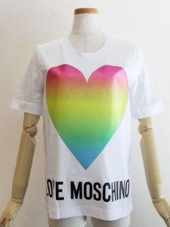 レインボーハート プリント Tシャツ   W4F152T-M3876