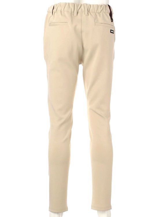 MENS 3D LOGO SLIM PANTS  (ベージュ) ロゴ ストレッチジャージパンツ