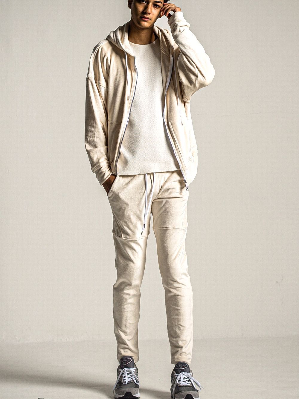 VELOURS FLEECE NEO THERMAL  (ホワイト)  カットオフ ハニカム サーマル