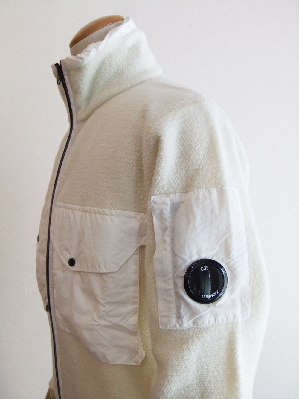 LAMBSWOOL NYLON MIXED ZIPPED JUMPER   スタンドカラー ZIP セーター