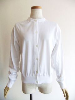 《LADIES》 S4622  30G コットン クルーネック カーディガン 【COMMON FIT】