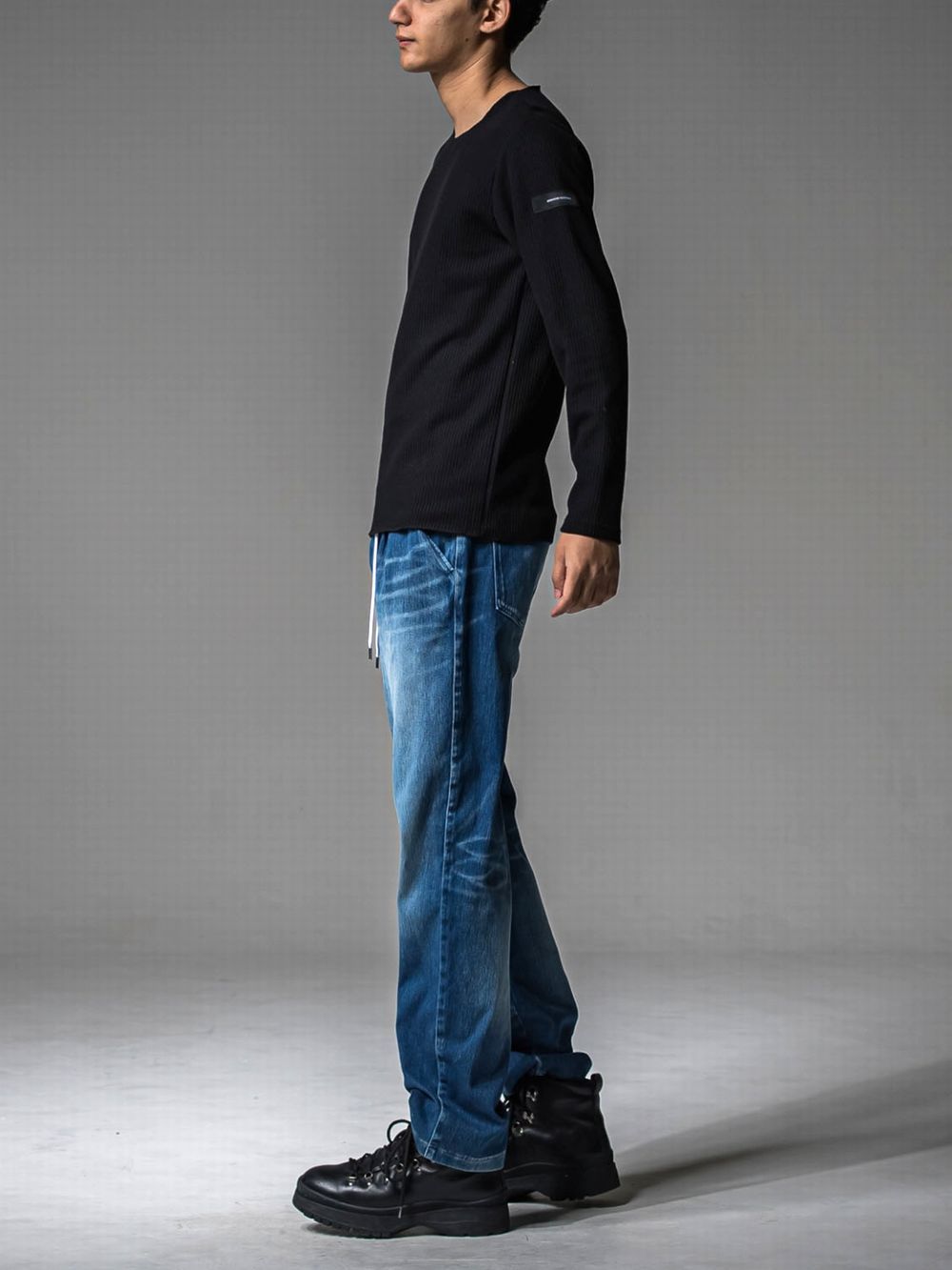 CUTOFF RAIL LONGSLEAVE  (ブラック)   カットオフロングスリーブ