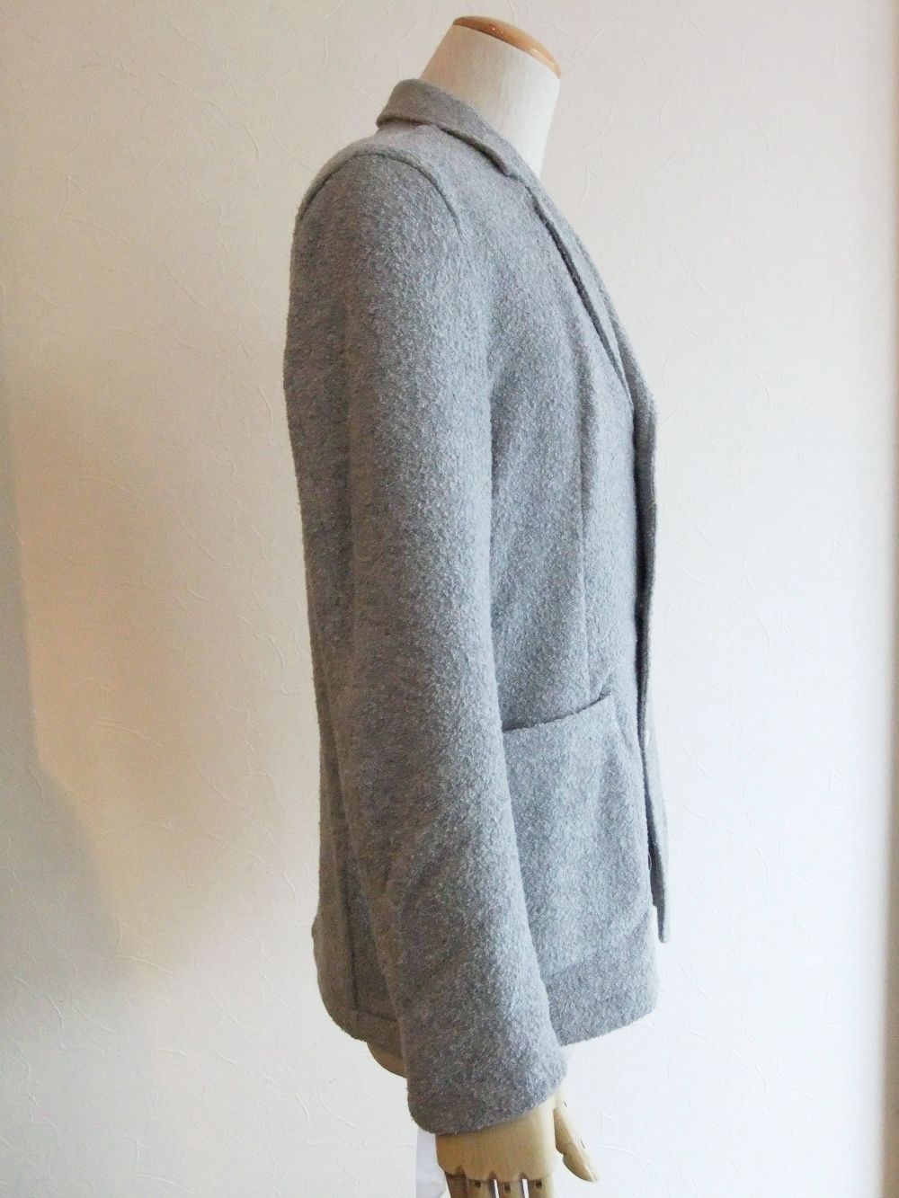 NAVY PATCH JACKET   パイル ジャケット ( グレー )