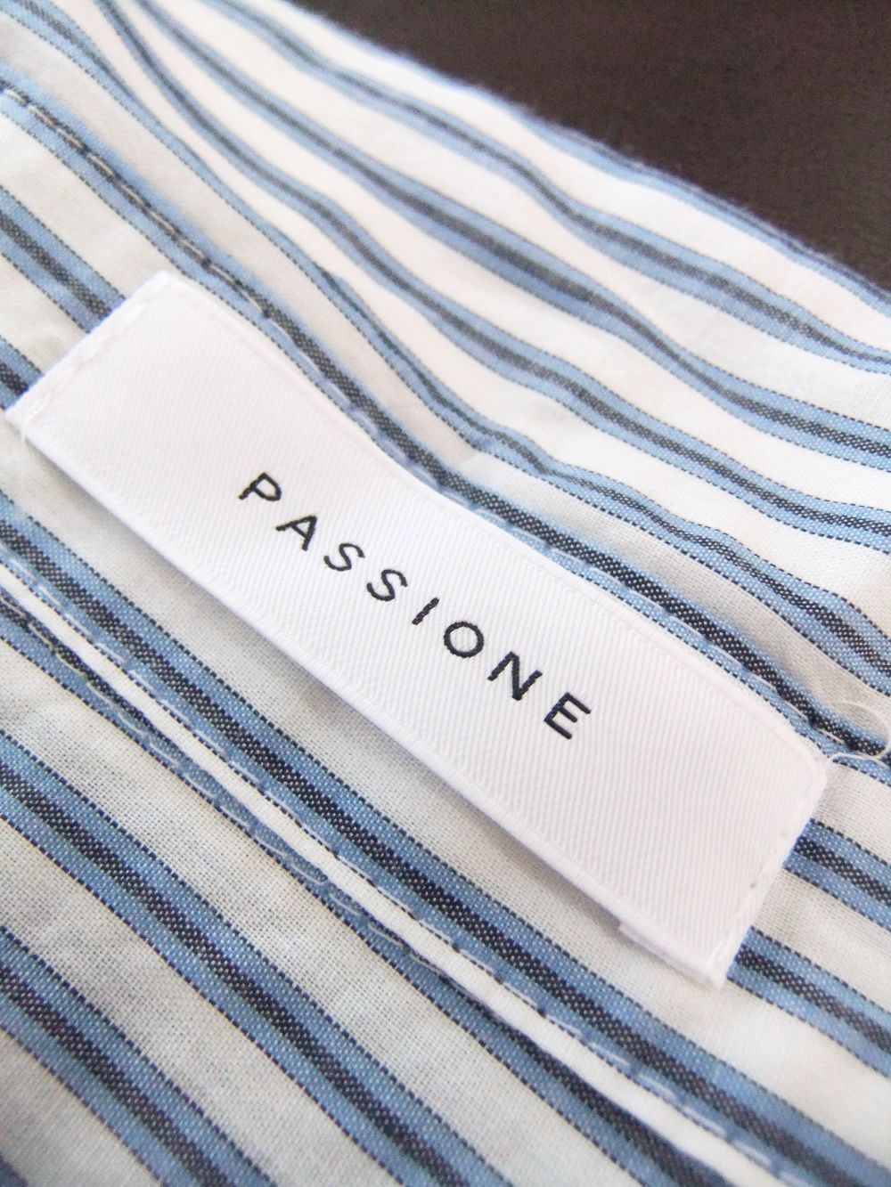 PASSIONE - ロールアップ スリーブ 比翼開き コットン ブラウス