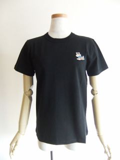 《LADIES》 メゾン キツネ ドレスド フォックス パッチ クラシック Tシャツ （ブラック）