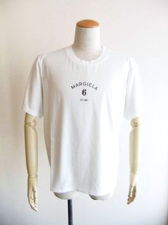 《MM➅》 Maison Margiela  LOGO PRINT T-SHIRT  (ホワイト)  ロゴ プリント Tシャツ