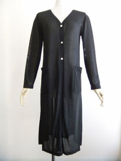 アセテート ニット ロングカーディガン  (ブラック)  SS-62858