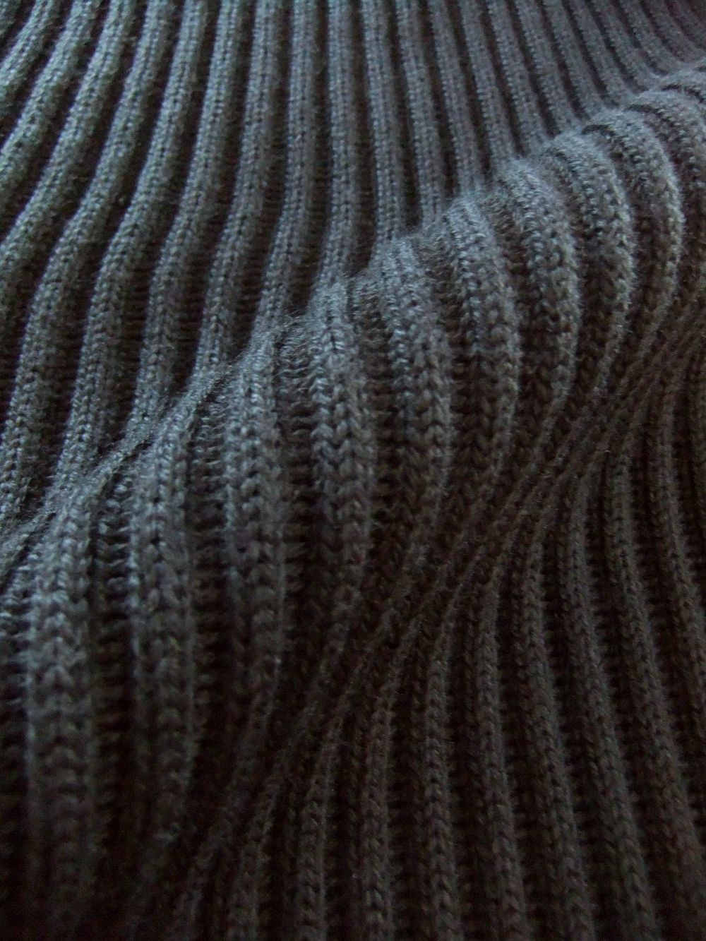 MERINO WOOL LENS SWEATER  リブ編みクルーネック セーター