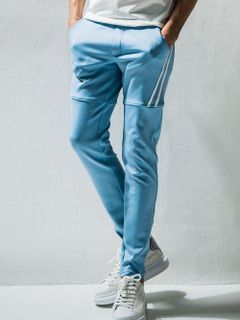 TYLER LINE  PANTS  ライン ナイロン パンツ (サックスブルー×ホワイト)