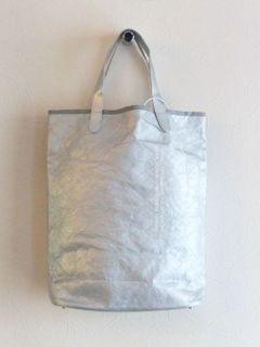 TYVEK タイベック + レザー トートバッグ  (シルバー)  MC2090