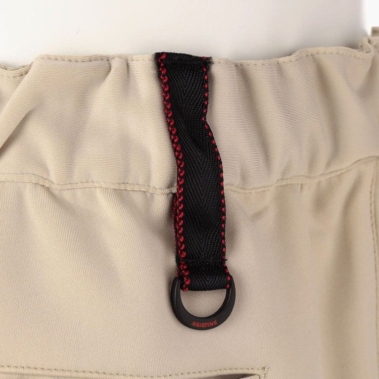 MENS 3D LOGO SLIM PANTS  (ベージュ) ロゴ ストレッチジャージパンツ