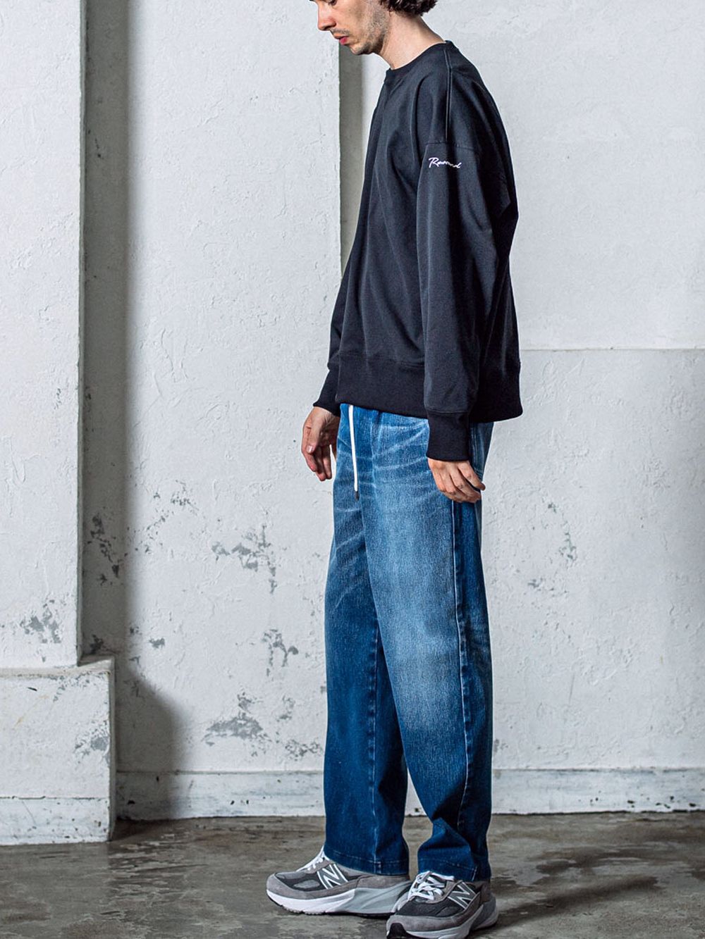 EX   DENIM JERSEY WIDE PT   セミワイド ジャージーンズ