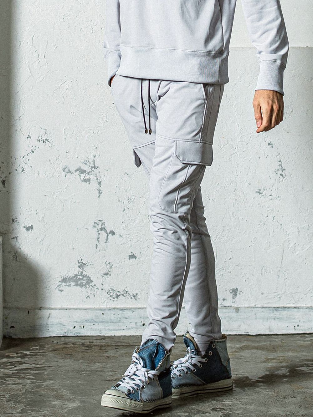 DARRELL SWEATCARGO PANTS  ダレル スウェット カーゴパンツ (グレー) RC35-ST-010