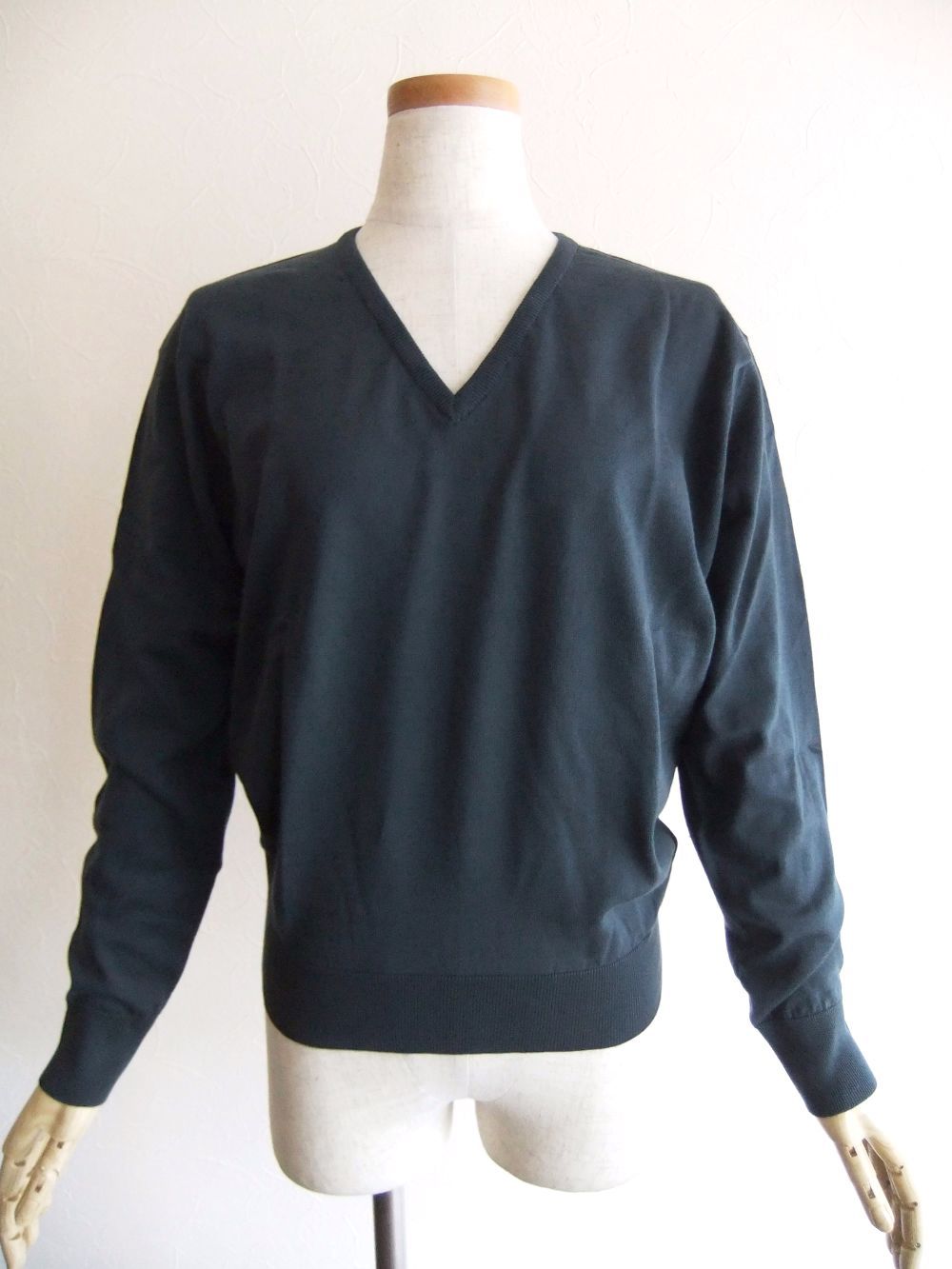 《LADIES》 ANNE  30G コットン Vネック ニット 【COMMON FIT】