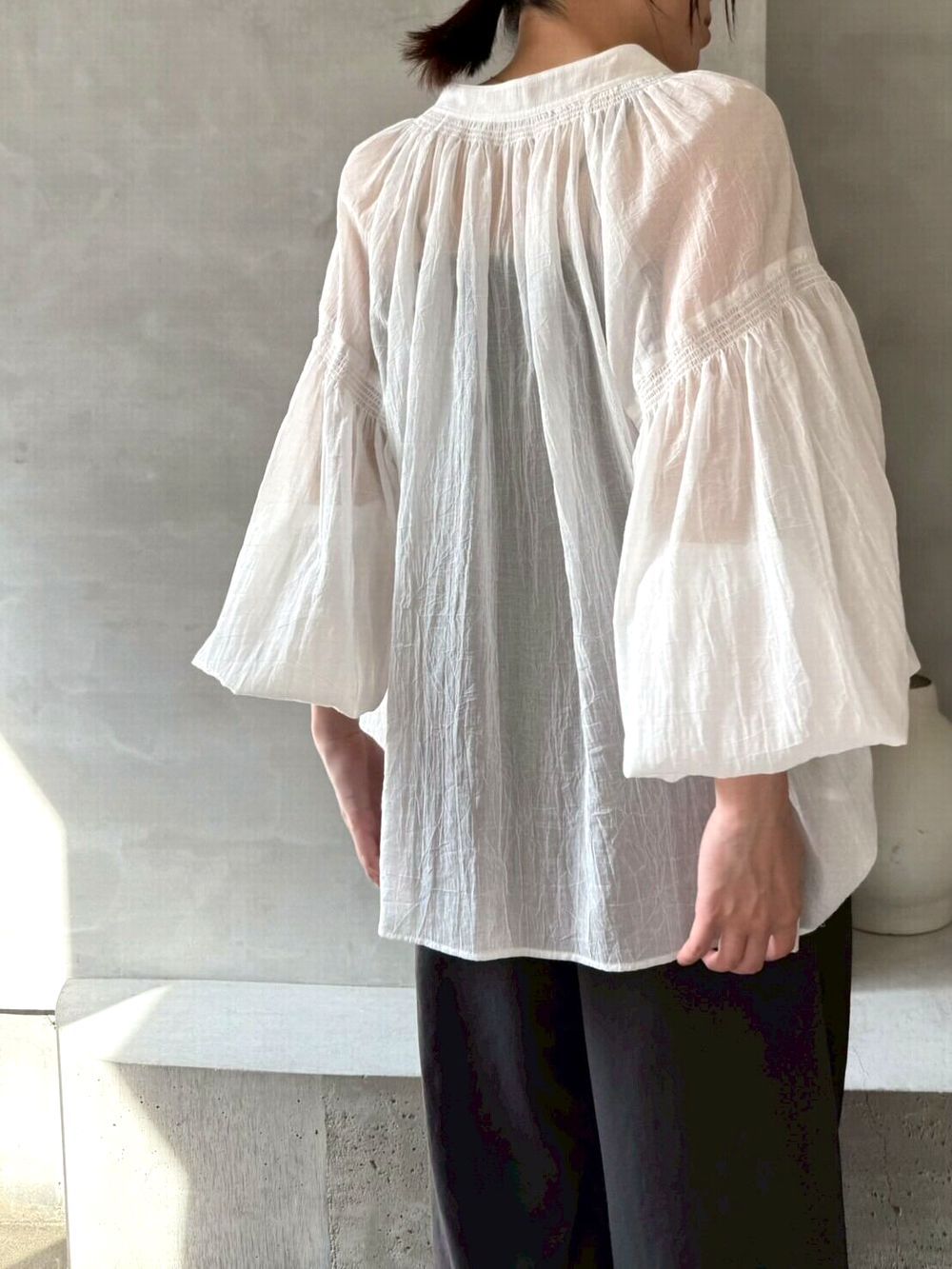Cotton Voile Skipper Pullover  コットン ボイルワッシャー スキッパーブラウス    525910