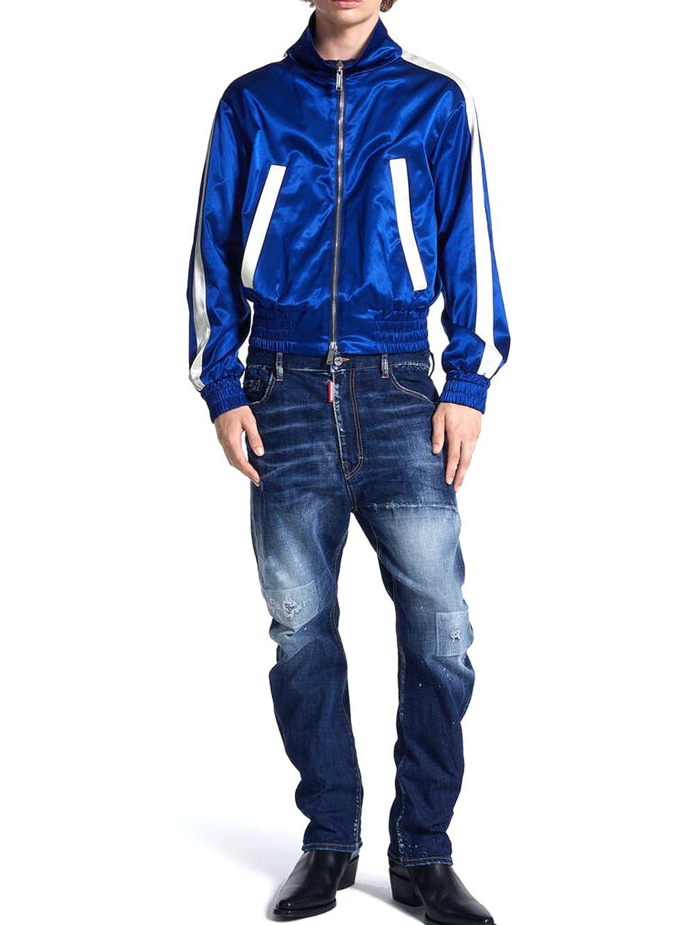 DARK WHITE LINE WASH LONDON BRO JEANS   ダメージ ワイドジーンズ   S71LB1581