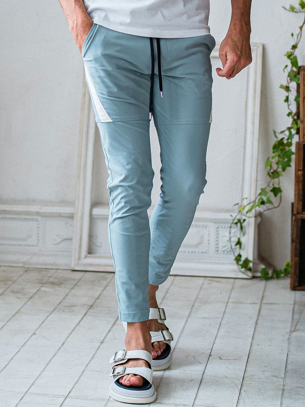 RESOUND CLOTHING - TYLER PANTS スラックス イージーパンツ (ブルー ...