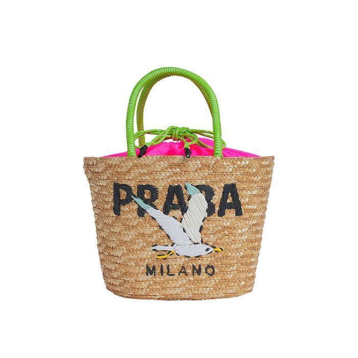 【MICALLE MICALLE Account】 HOMMAGE SMALL BASKET BAG 小 (ピンク×グリーン) オマージュ バスケット バッグ  MAB101GEB